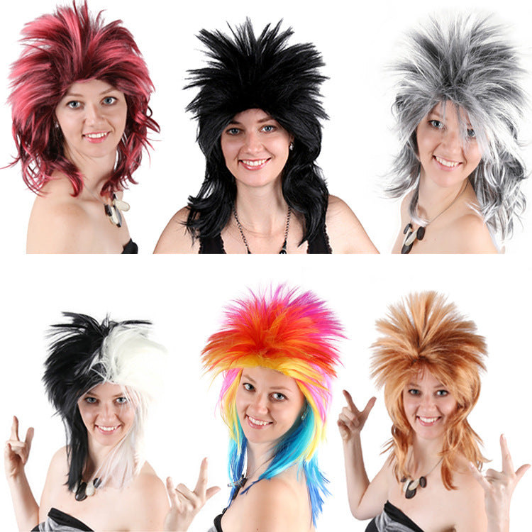 Factory direct killing Matt wig men and women general holiday wig multi-color gravity varicker head set wholesale.