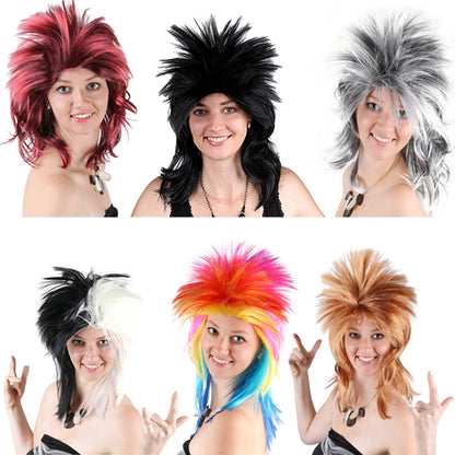 Factory direct killing Matt wig men and women general holiday wig multi-color gravity varicker head set wholesale.