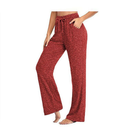 Spring Autumn New Fashion Empire Bandage Women's Long Pants 2021 Casual Loose Solid Pocket Ladies Straight-leg Pants Pluse Size.