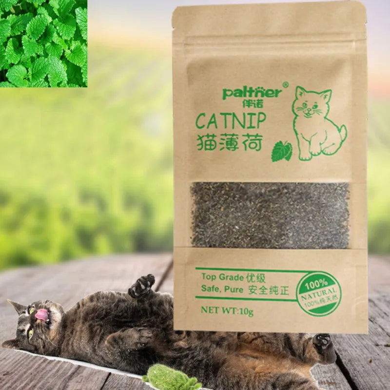 Premium 10g Catnip Cattle Grass Menthol Flavored Cat Toys: Interactive, Non-toxic, Funny, 100% Natural
