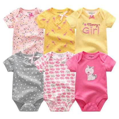 Baby Girl Jumpsuit 6Pcs/Lot Body Suit 2023 Spring Summer Toddler Boys Romper Cartoon Newborn Outfits Infant Clothes Set Cotton