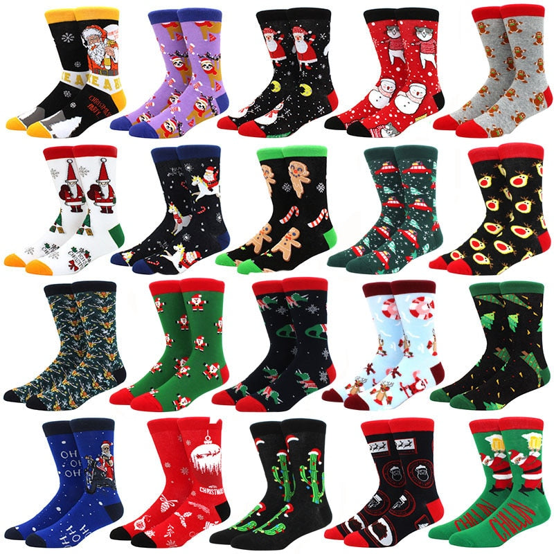 Christmas Socks Women Funny Santa Claus Christmas Tree Snow Elk Cotton Happy Socks Men Harajuku New Year Sokken