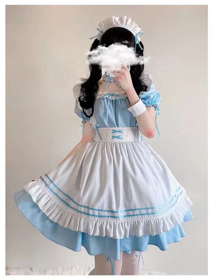 2023 Black Cute Lolita Maid Costumes Girls Women Lovely Maid Cosplay Costume Animation Show Japanese Outfit Dress Clothes.