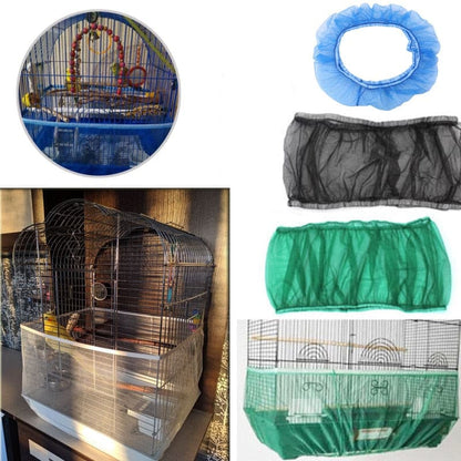 Easy Cleaning Bird Cage Covers Mesh Seed Catcher Guard Bird Cage Net Shell Skirt Dust-proof Airy Mesh Parrot Cage Cover 2 Sizes.