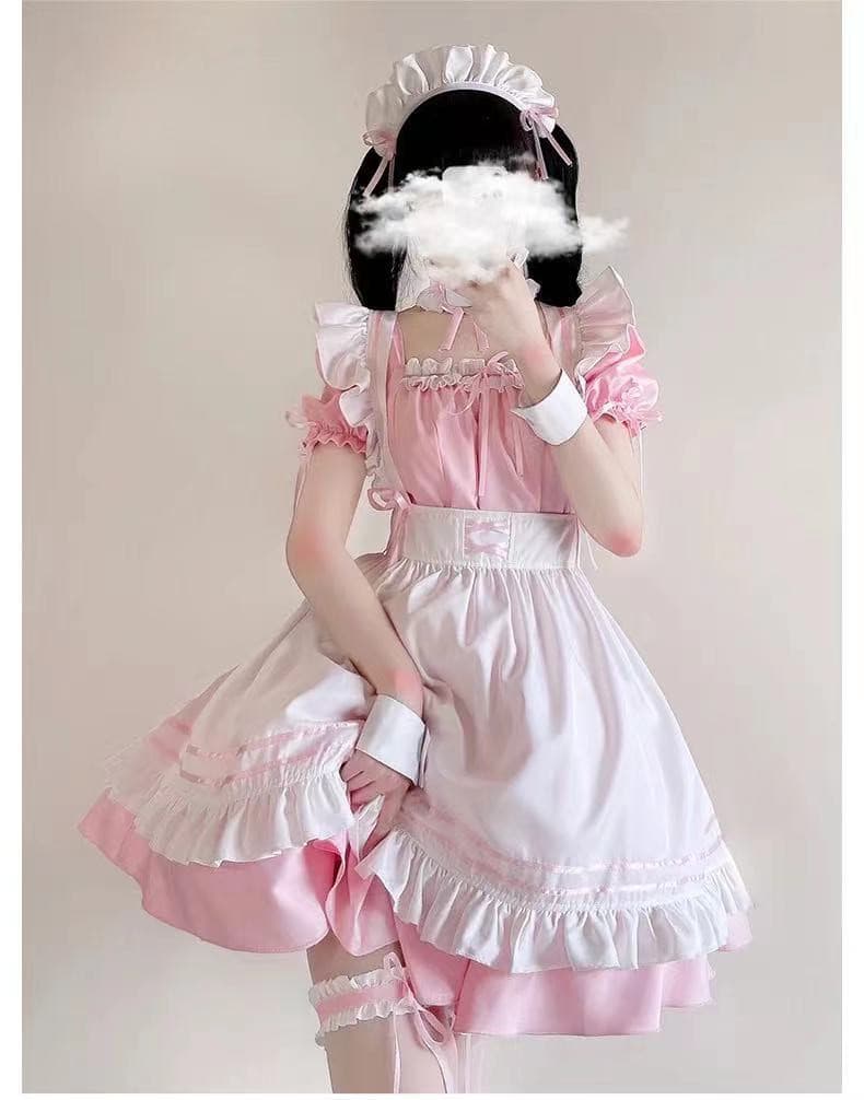 2023 Black Cute Lolita Maid Costumes Girls Women Lovely Maid Cosplay Costume Animation Show Japanese Outfit Dress Clothes.