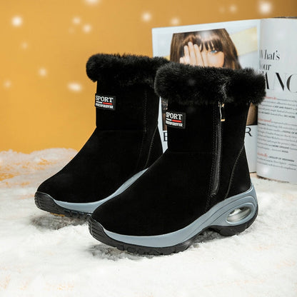 Women's Winter Ankle Warm Plush Snow Boots With Fur - GOLDEN TOUCH APPARELS WOMEN