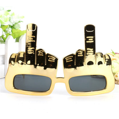 Creative Vertical Middle Finger Glasses Decoration Props Funny Sunglasses Dance Party Performance Selfie Props Glasses.