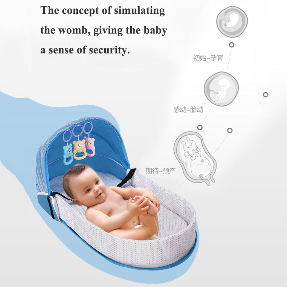 Portable Travel Baby Nest Multi-function Baby Bed Crib with Mosquito Net Foldable Babynest Bassinet Infant Sleep Children's Bed - GOLDEN TOUCH APPARELS WOMEN