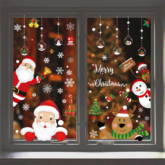 Removable Christmas Stickers Wall Decals New Year Party