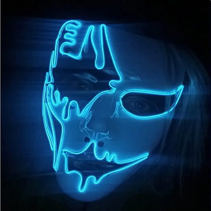 Neon Light LED Mask LED Halloween Scary Mask Cosplay Party Masque Masquerade Masks Halloween Costume Glow Party Props