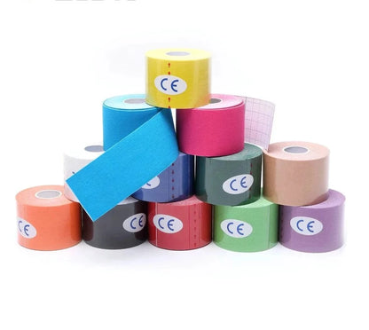 Kinesiology Tape - 5 Sizes - Athletic Recovery and Muscle Pain Relief - Self-Adherent Wrap for Taping - Medical Grade - Knee Pads Protector