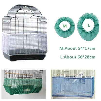 Easy Cleaning Bird Cage Covers Mesh Seed Catcher Guard Bird Cage Net Shell Skirt Dust-proof Airy Mesh Parrot Cage Cover 2 Sizes.