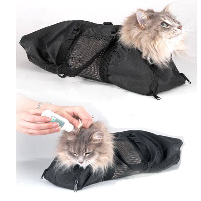 Heavy Duty Mesh Cat Grooming Bathing Restraint Bag No Scratching for Claw Nail Trimming Injecting Examin Vet Tool - GOLDEN TOUCH APPARELS WOMEN