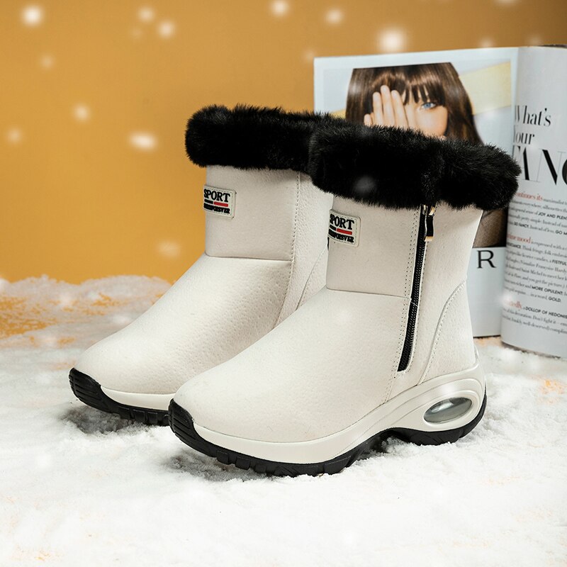 Women's Winter Ankle Warm Plush Snow Boots With Fur - GOLDEN TOUCH APPARELS WOMEN