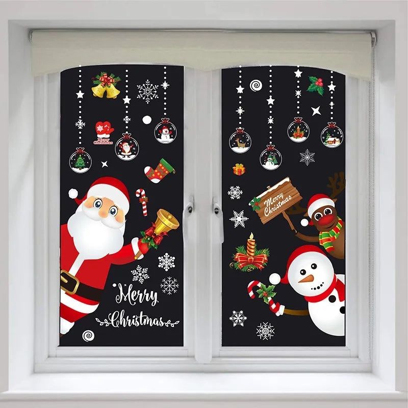 Removable Christmas Stickers Wall Decals New Year Party