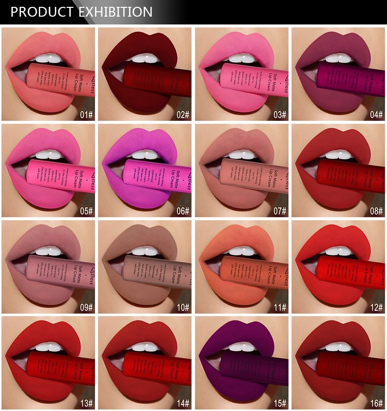 Geumxl Brand 34 colors Lip Gloss Long Lasting Red Lips Matte Lipstick Liquid Lip Tint Cosmetic Nude Velvet Lipstick Matte Lip Makeup.