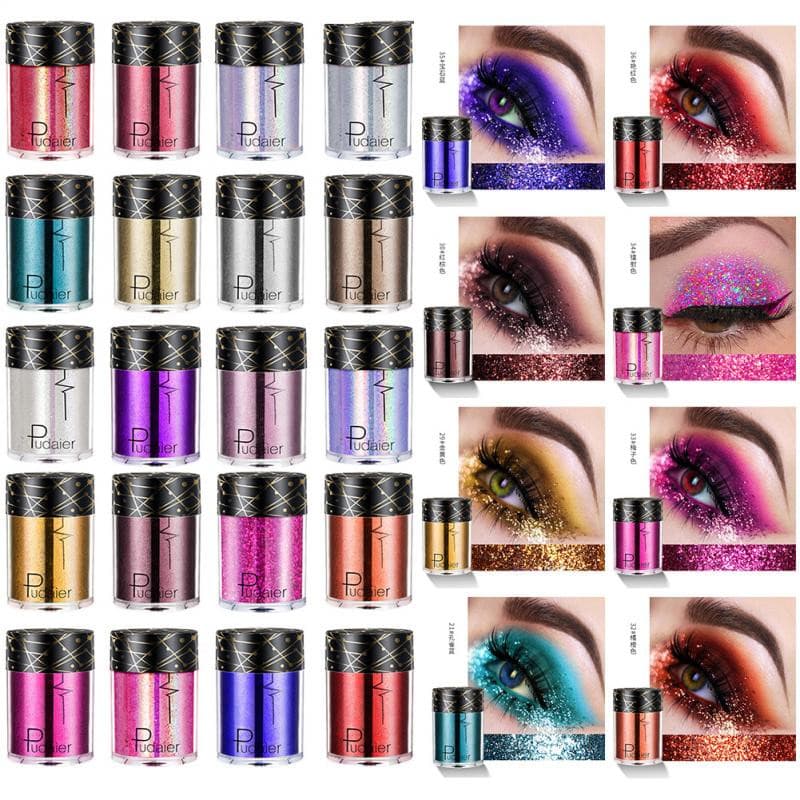 Beyprern 36 Colors Glitter Eyeshadow Waterproof Metallic Diamond Eyeshadow Palette Prismatic Powder Pigment Eye Makeup Cosmetic TSLM2.