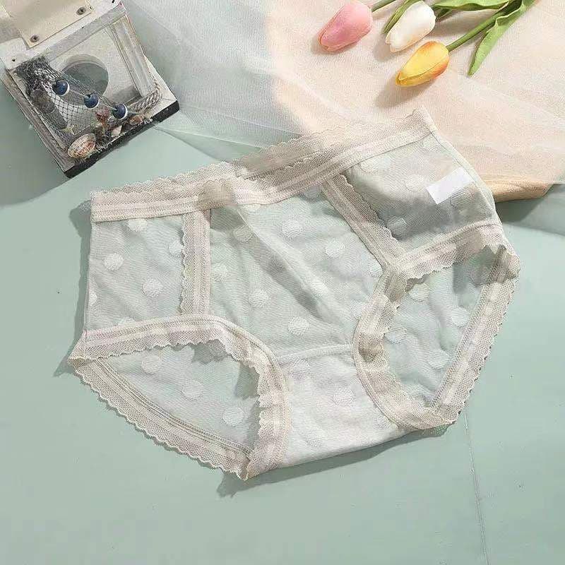 Sexy ladies pure lace LS breathable girl underwear super elastic nylon refreshing wave point ladies trip pants 825.