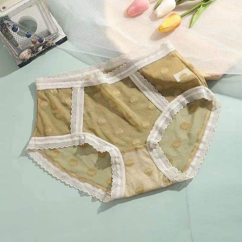 Sexy ladies pure lace LS breathable girl underwear super elastic nylon refreshing wave point ladies trip pants 825.