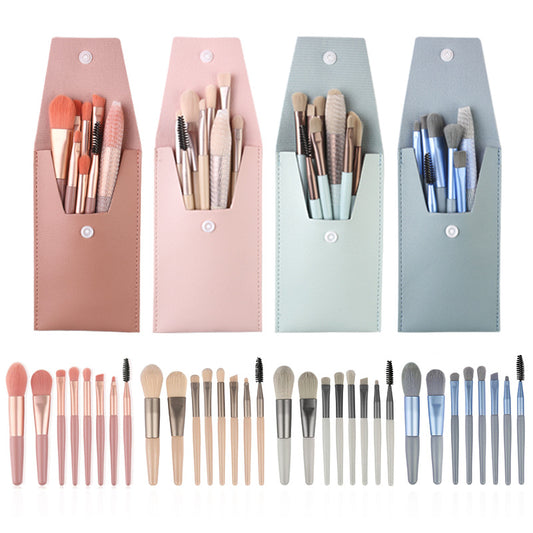 New mini 8 makeup brush set brush eye shadow eyelashes brush red loose powder brush makeup brush beauty tools.