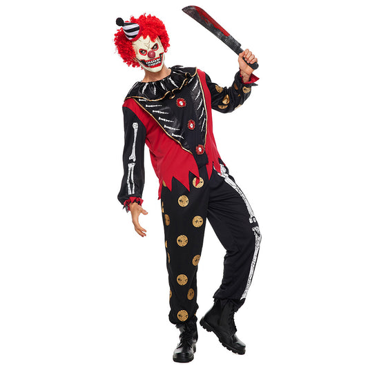 Halloween new spot white bone skull costume horror clown joker stage costume set