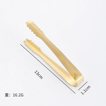 304 stainless steel ice clip kitchen supplies vacuum plated titanium gold ice cubes thickened bar creative silicone clip.