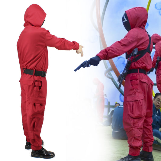 hazmat game costume clothing Halloween new red one-piece suit