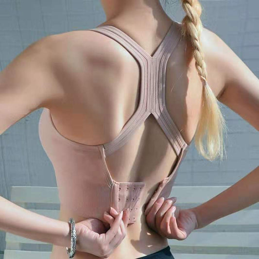 New Back Buckle Adjustable Shockproof Gather Running Sports Bra Underwear Factory Direct Selling Beauty Back Sports Bra