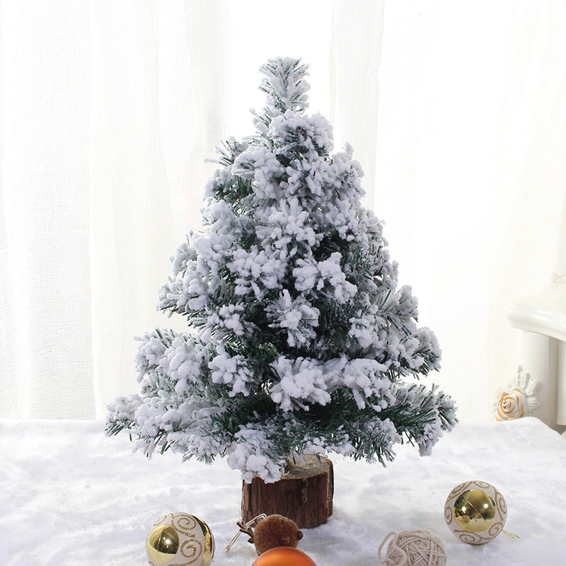 Miniature Flocked White Christmas Tree - 45/60cm, Encrypted, Ideal for Desktop Decoration, Shopping Mall, Shop, Christmas Scene Layout HOLDEN TOUCH