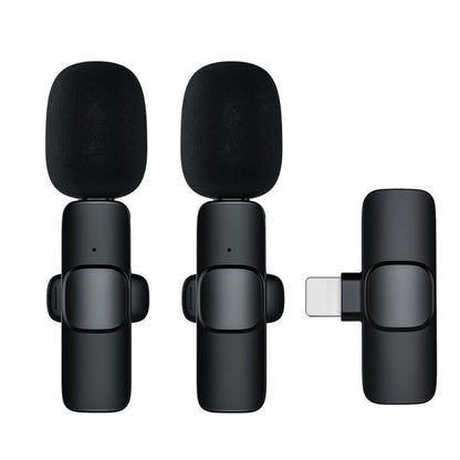 Wireless Microphone for Outdoor Live Broadcast and Recording with Radio Transmission - Dual Mic Setup