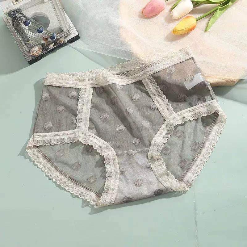 Sexy ladies pure lace LS breathable girl underwear super elastic nylon refreshing wave point ladies trip pants 825.