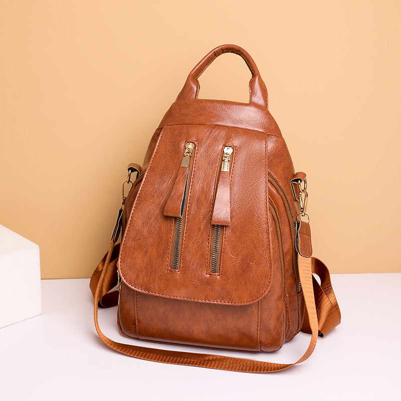 Women's PU Leather Backpack - Lightweight & Fashionable Travel Shoulder Bag