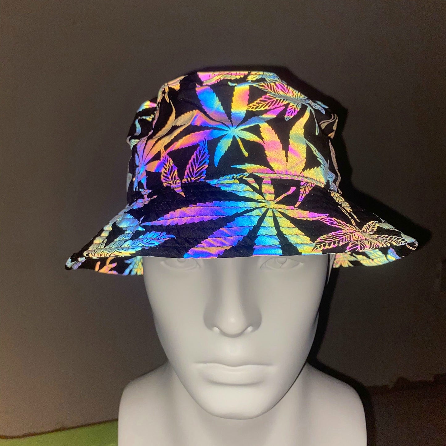 Holographic Reflective Unisex Bucket Hat Outdoor Summer Reflecting Cap Head Cover - Rave, Festival, Party, Concert - GOLDEN TOUCH APPARELS WOMEN