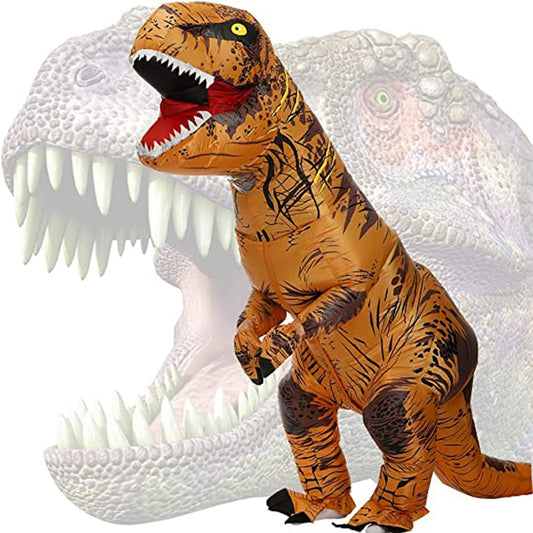 Child Adult Unisex Inflatable Dinosaur Tyrannosaurus Rex Cosplay Costume Kids Kindergarden Performance Halloween Carnival - GOLDEN TOUCH APPARELS WOMEN