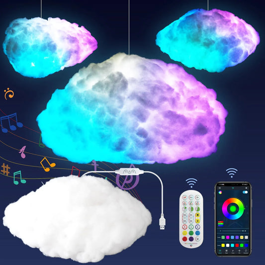 Smart Remote Control 3D Big Cloud Lighting ThunderCloud Light for Esports Bedroom Room Home Decorations