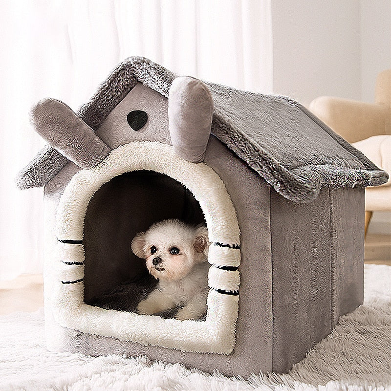 Foldable Cat House Winter Warm Chihuahua Cave Bed Cat Basket for Small Dogs Warm Mat Kennel Puppy House Deep Sleep Pet Supplies - GOLDEN TOUCH APPARELS WOMEN