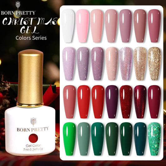 Long-Lasting 7ml Christmas Gel Nail Polish - 80 Colors - UV/LED Soak Off - BORN PRETTY