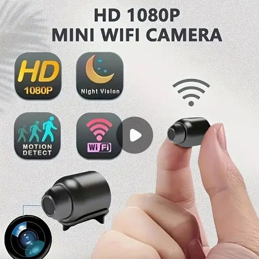 HD Mini WiFi Camera - Indoor Safety Security Surveillance - 1080P - Night Vision - Baby Monitor - IP Cam - Audio Video Recorder