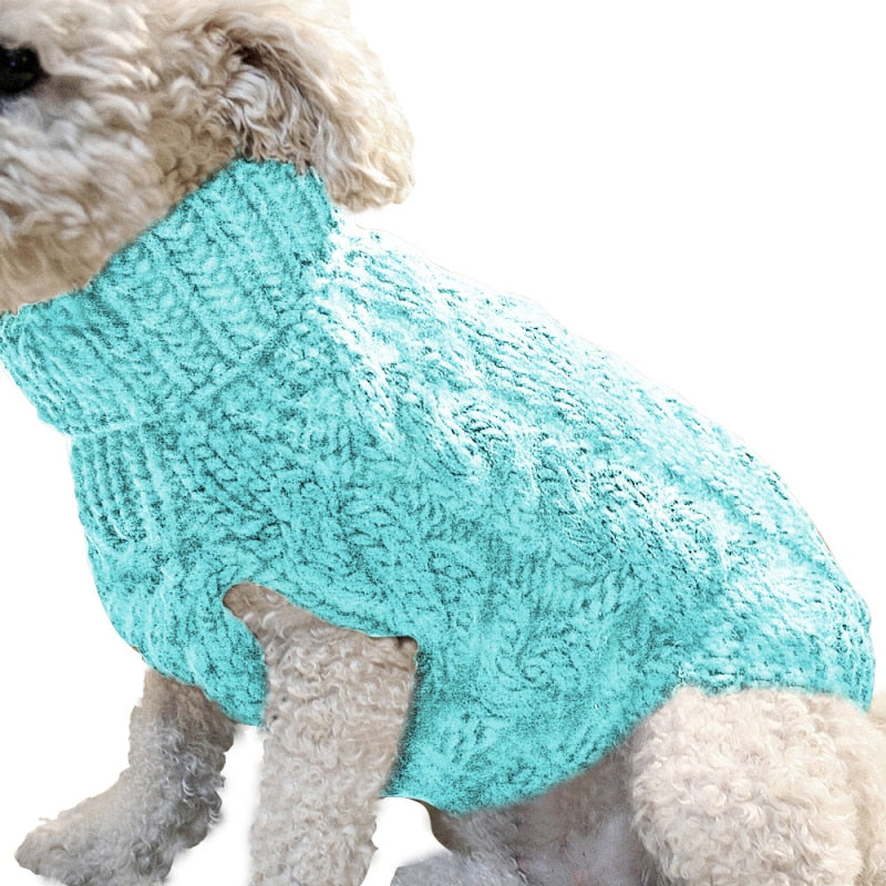 High Collar Solid Color Design Sweater Fashion Clothing for Pet Dogs Cats