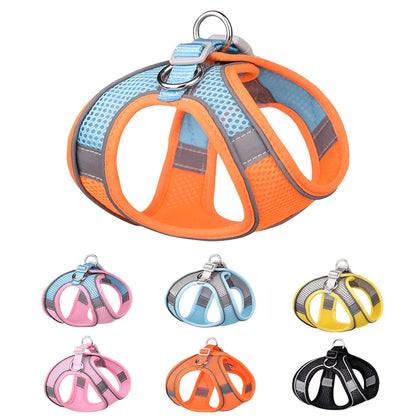 XXS-L Hot Breathable Vest Chest Harness for Small Dogs - Fashionable and Reflective Pet Harness with Cozy Fit and Secure Rope