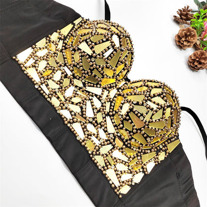 Summer Quality High End Tops Women Corset Luxury Bling Diamond Push Up Bustier Ladies Crop Top Camis y2k Tank Woman Clothes - GOLDEN TOUCH APPARELS WOMEN