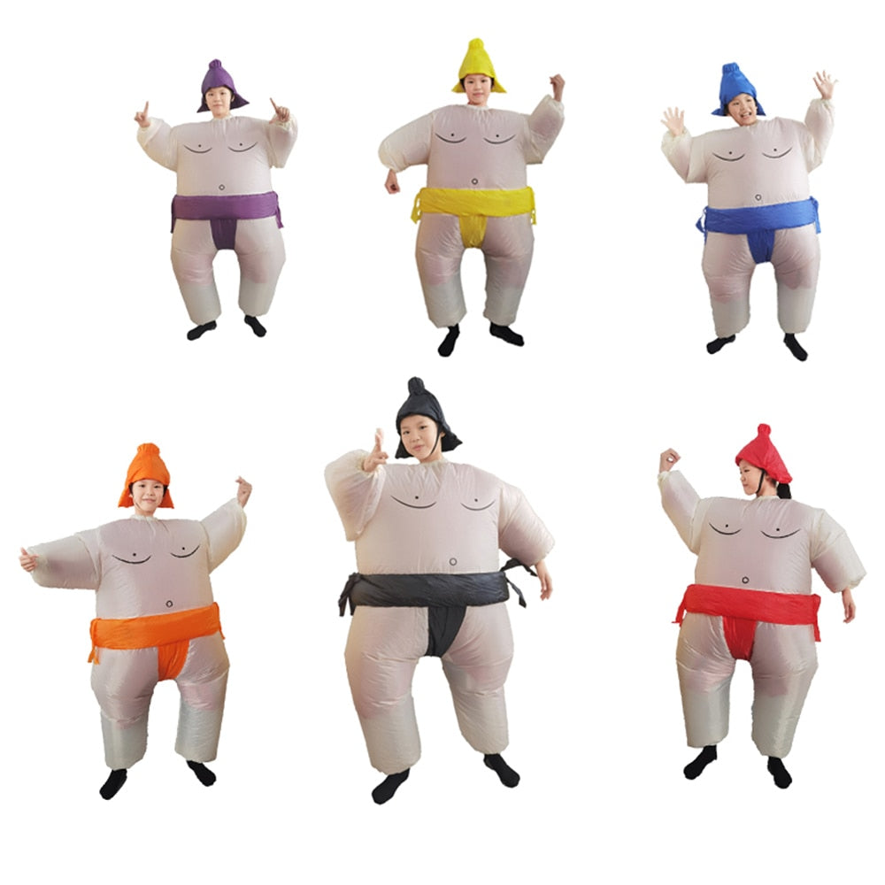Adult Kids Sumo Fighter Inflatable Cosplay Costumes Wrestling Role Play Dress Up Carnival Party - GOLDEN TOUCH APPARELS WOMEN