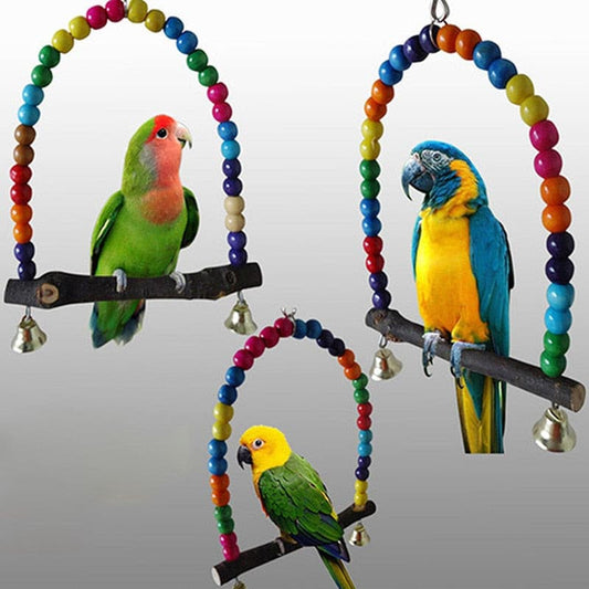 New Colorful Swing Parrot Toy Bird Swing Parrot Stand Squirrels Supplies Bird Cage Accessories Pet Supplies.