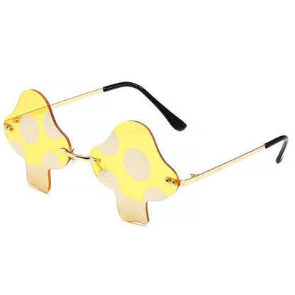 Mushroom Coating Sunglasses for Women Men Irregular Rimless Eyewear Retro rave Party halloween Sun Glasses Shades UV400 SG140.