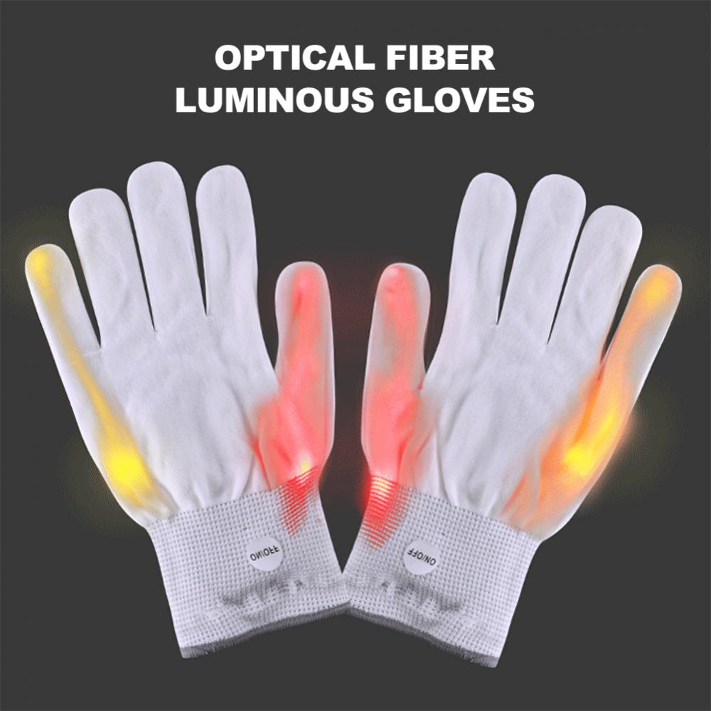 New LED Gloves Neon Glowing Skull Gloves Halloween Party Bar Light Props Luminous Flashing Stage Costume Christmas Gift - GOLDEN TOUCH APPARELS WOMEN