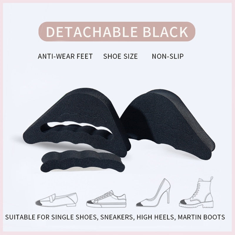 A Pair Forefoot Insert Pad For Women High Heels Toe Plug Half Sponge Shoes Cushion Feet Filler Insoles Anti-Pain Pads Sole plug.