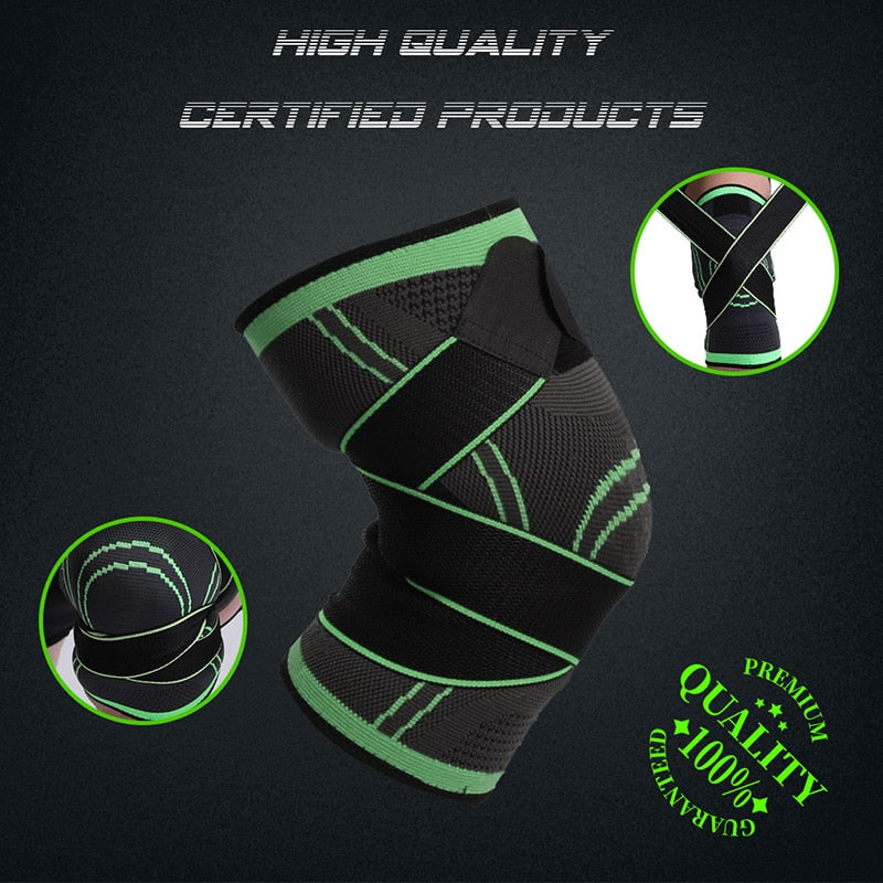 1PC Sports Fitness Knee Pads Men Pressurized Elastic Kneepad Support Bandage Fitness Gear Basketball Volleyball Brace Protector - GOLDEN TOUCH APPARELS WOMEN