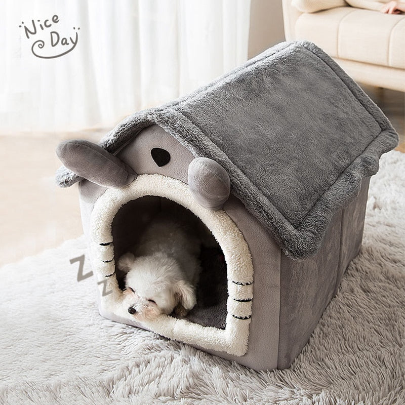 Foldable Cat House Winter Warm Chihuahua Cave Bed Cat Basket for Small Dogs Warm Mat Kennel Puppy House Deep Sleep Pet Supplies - GOLDEN TOUCH APPARELS WOMEN