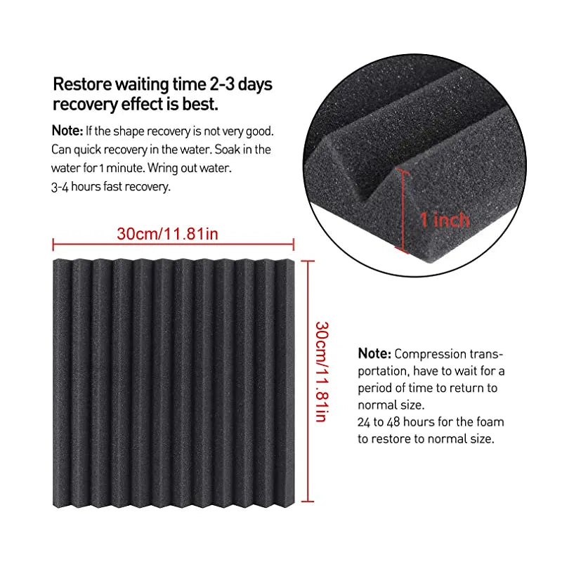 1pcs 300x300x25mm Studio Acoustic Foam Soundproof Pyramid Sound Absorption Treatment Panel Tile Protective Sponge Sealing Strip