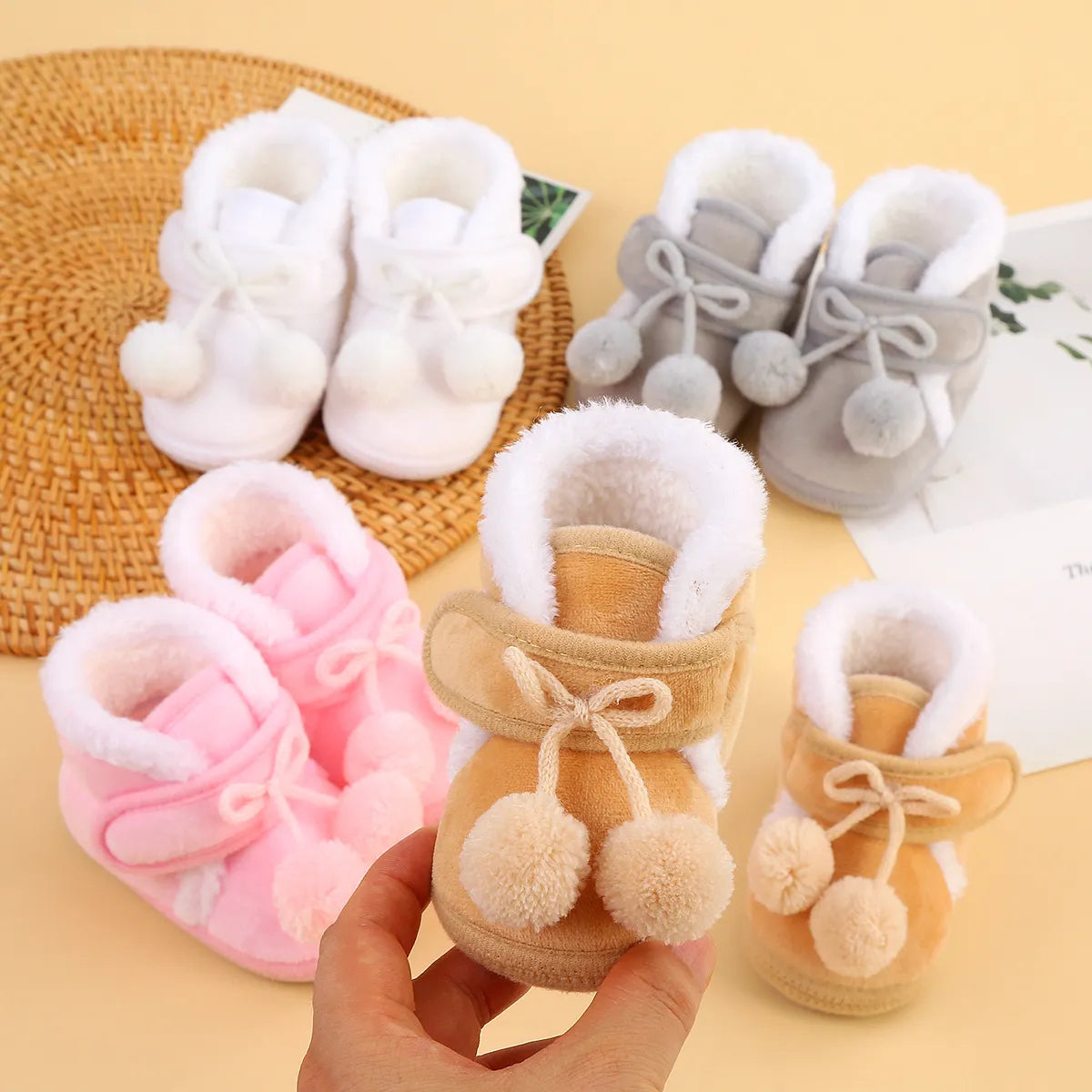 Newborn Booties: Winter Warm Anti-slip Baby Socks Shoes for Girls